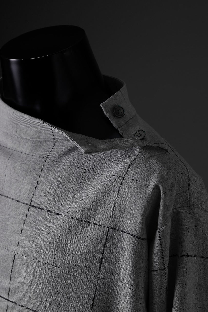 N/07 exclusive MOCK NECK PULLOVER / WINDOWPANE CHECK TR TWILL (GREY) - Image 37