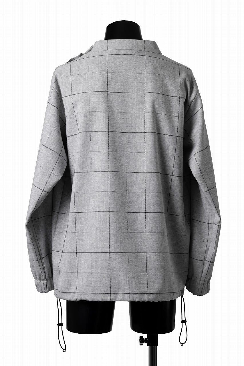 N/07 exclusive MOCK NECK PULLOVER / WINDOWPANE CHECK TR TWILL (GREY) - Image 6