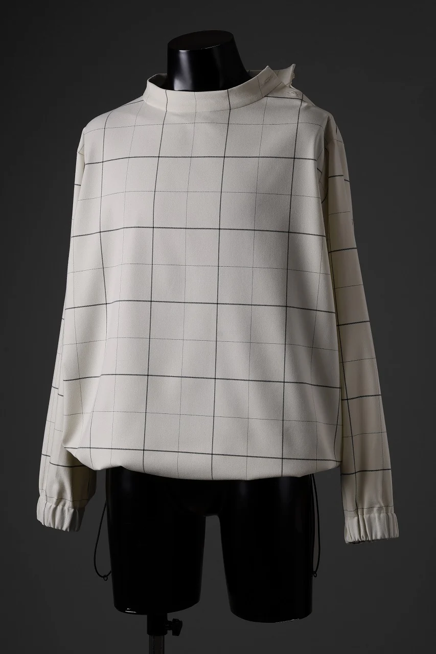 N/07 exclusive MOCK NECK PULLOVER / WINDOWPANE CHECK TR TWILL (IVORY) - Image 10