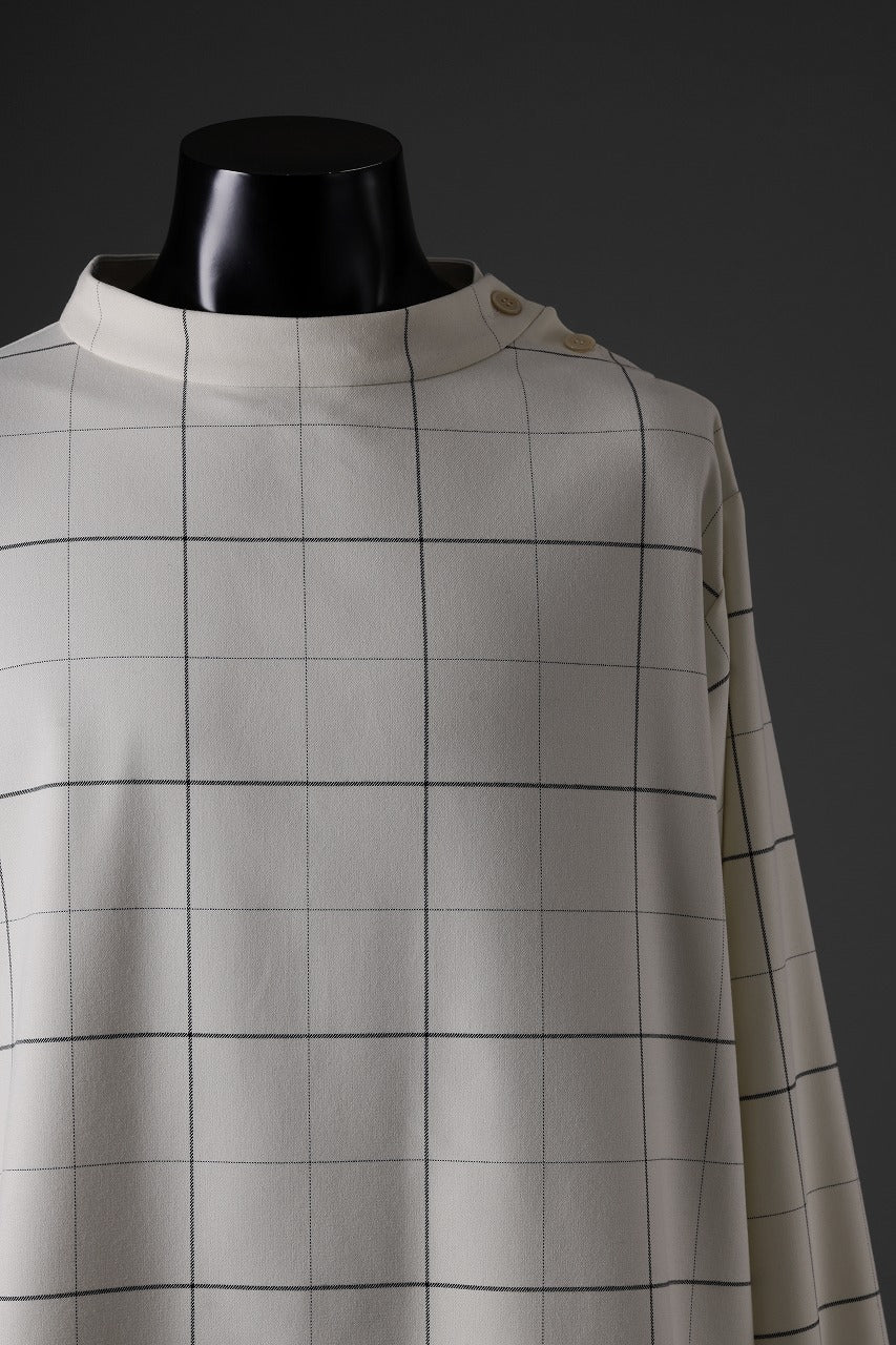 N/07 exclusive MOCK NECK PULLOVER / WINDOWPANE CHECK TR TWILL (IVORY) - Image 11
