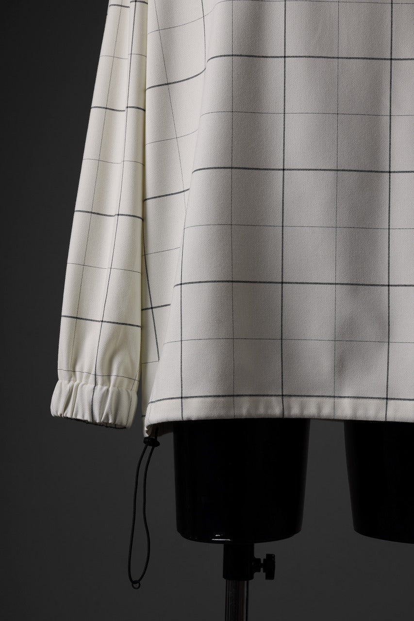 N/07 exclusive MOCK NECK PULLOVER / WINDOWPANE CHECK TR TWILL (IVORY) - Image 12