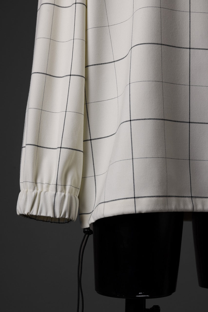N/07 exclusive MOCK NECK PULLOVER / WINDOWPANE CHECK TR TWILL (IVORY) - Image 13