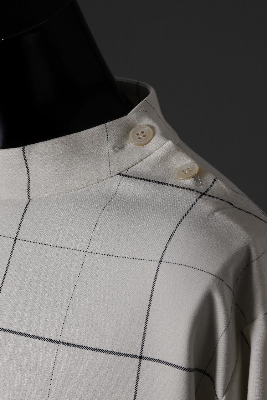 N/07 exclusive MOCK NECK PULLOVER / WINDOWPANE CHECK TR TWILL (IVORY) - Image 14