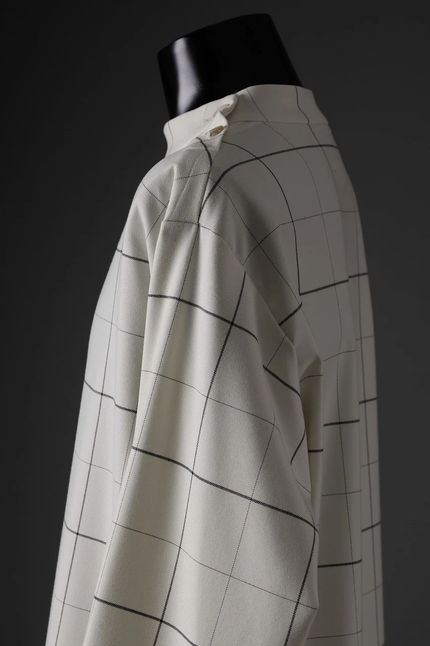 N/07 exclusive MOCK NECK PULLOVER / WINDOWPANE CHECK TR TWILL (IVORY) - Image 15