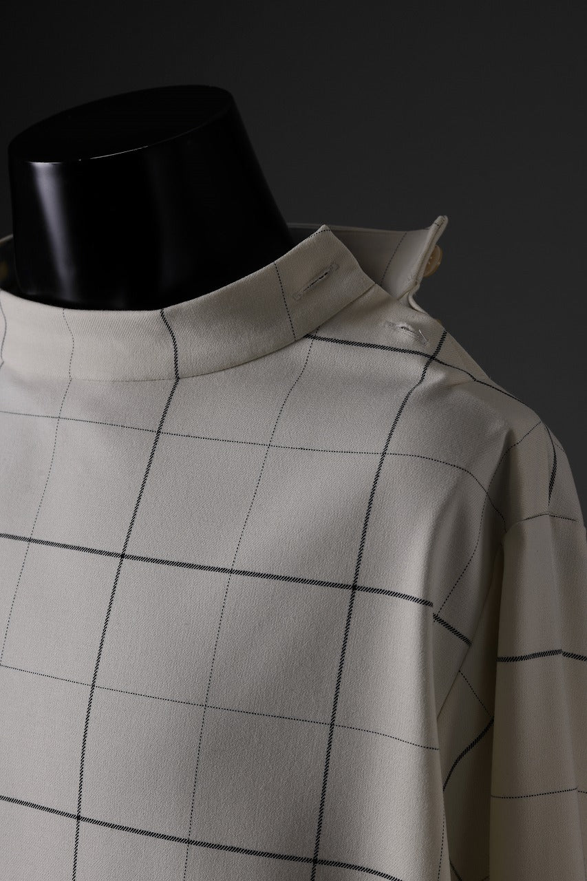 N/07 exclusive MOCK NECK PULLOVER / WINDOWPANE CHECK TR TWILL (IVORY) - Image 17