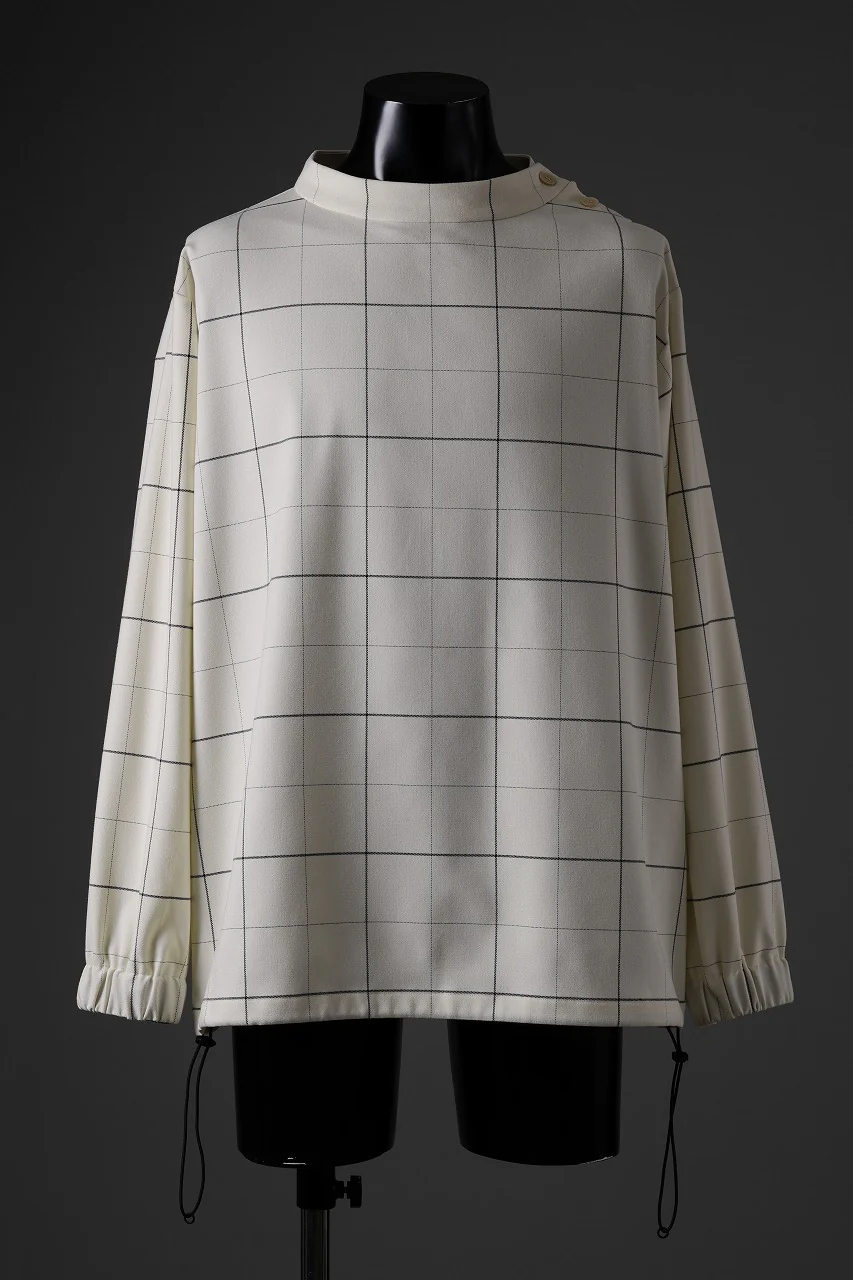 N/07 exclusive MOCK NECK PULLOVER / WINDOWPANE CHECK TR TWILL (IVORY) - Image 4