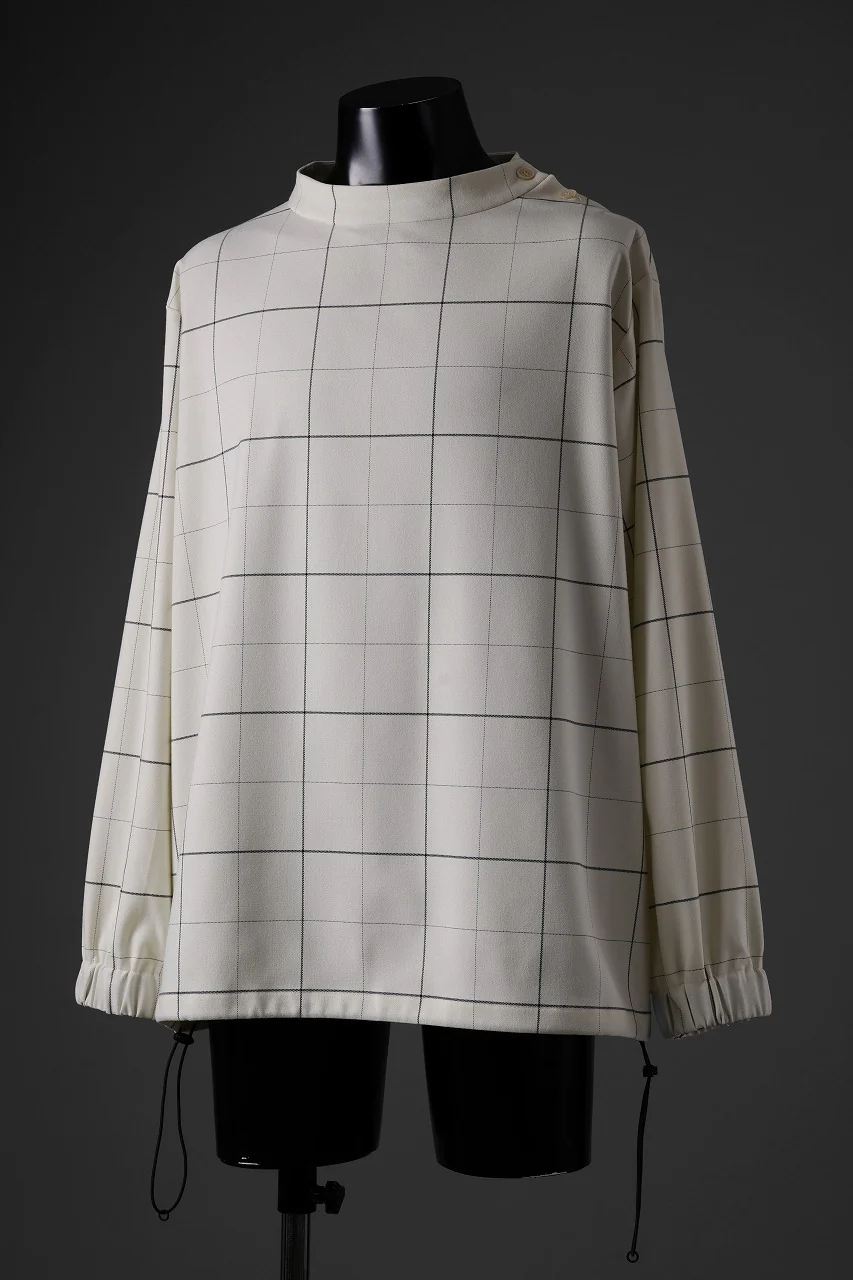 N/07 exclusive MOCK NECK PULLOVER / WINDOWPANE CHECK TR TWILL (IVORY) - Image 5