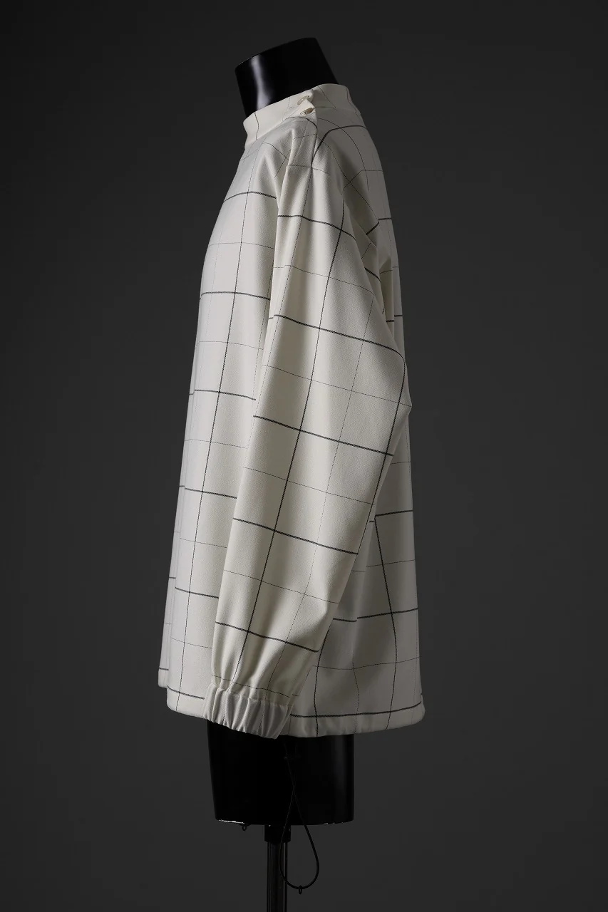 N/07 exclusive MOCK NECK PULLOVER / WINDOWPANE CHECK TR TWILL (IVORY) - Image 6