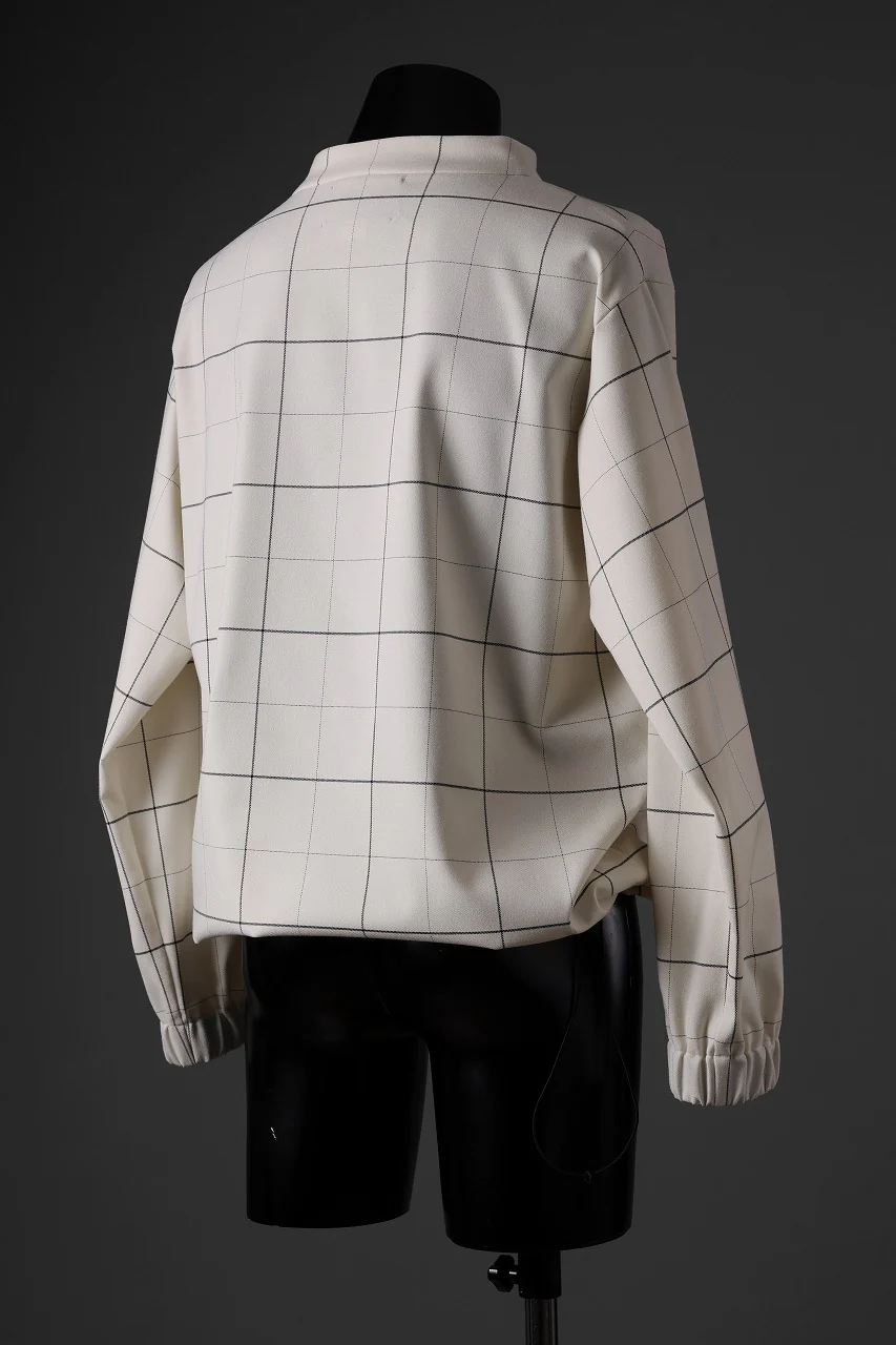N/07 exclusive MOCK NECK PULLOVER / WINDOWPANE CHECK TR TWILL (IVORY) - Image 8
