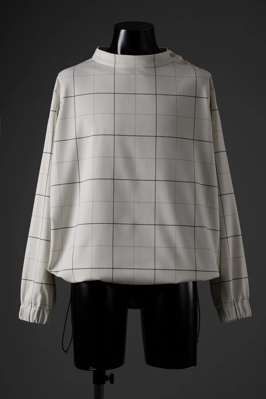 N/07 exclusive MOCK NECK PULLOVER / WINDOWPANE CHECK TR TWILL (IVORY) - Image 9