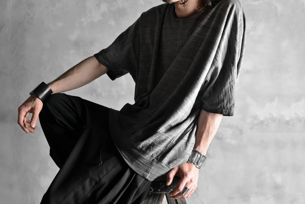 N/07 exclusive OVERFIT DOLMAN TEE / SLAB JERSEY REVERSE-COLD DYE (INK BLACK) - Image 35