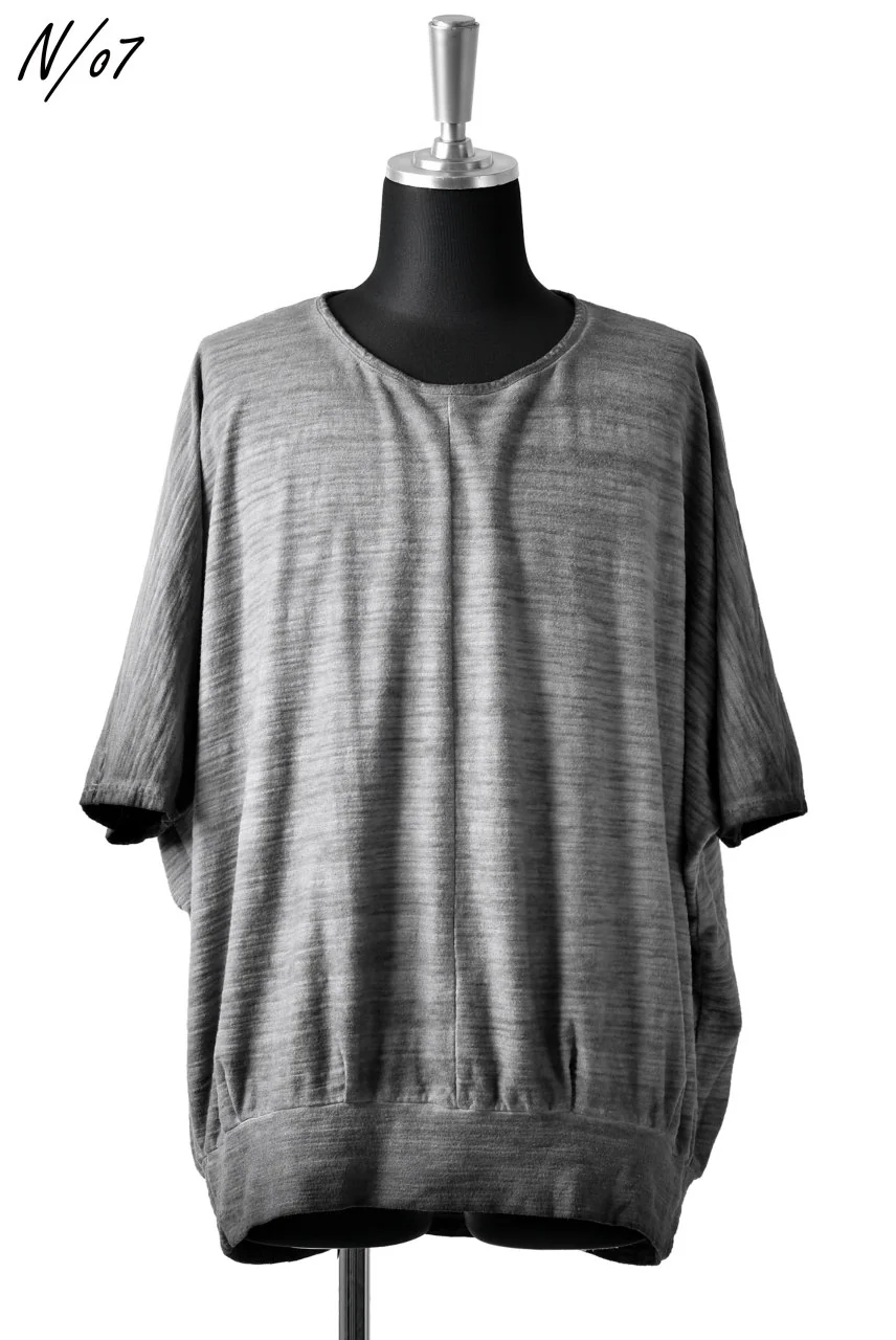 N/07 exclusive OVERFIT DOLMAN TEE / SLAB JERSEY REVERSE-COLD DYE (INK BLACK) - Image 4