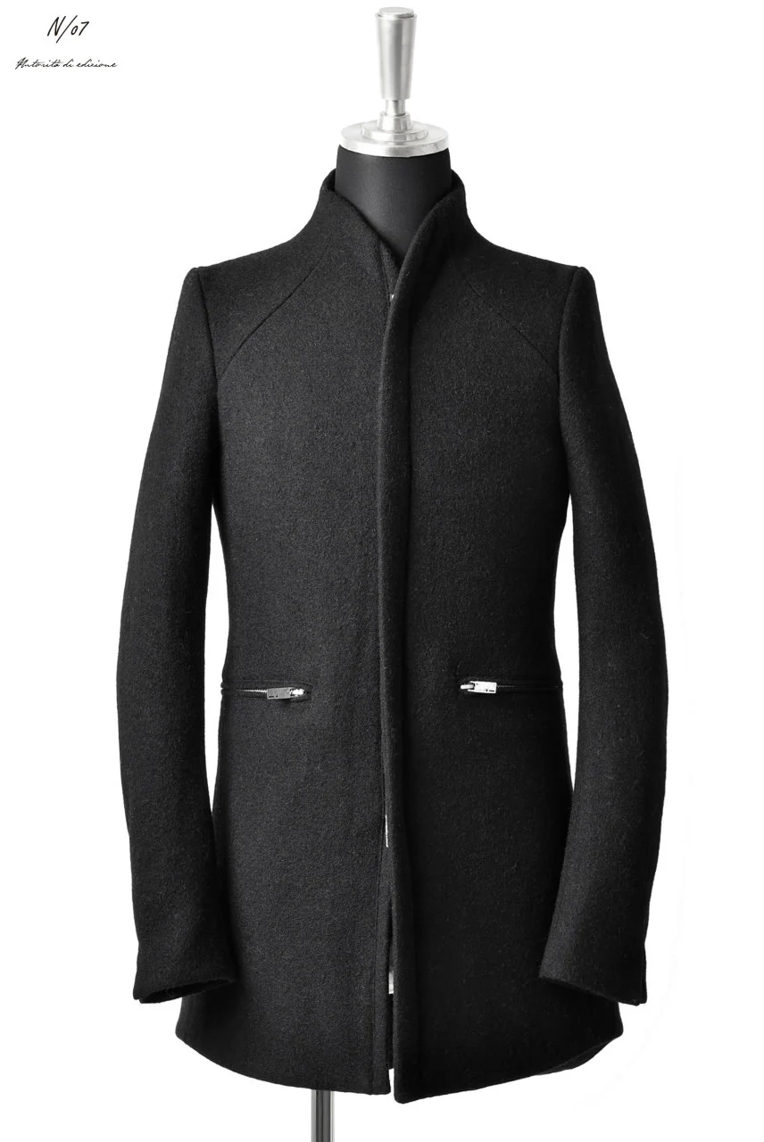 N/07 exclusive Padded Middle Coat / Wool Double-weave (DOUBLE BLACK)