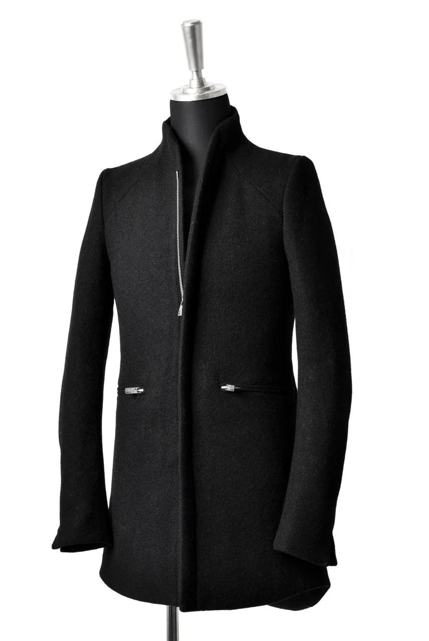 N/07 exclusive Padded Middle Coat / Wool Double-weave (DOUBLE BLACK) - Image 2