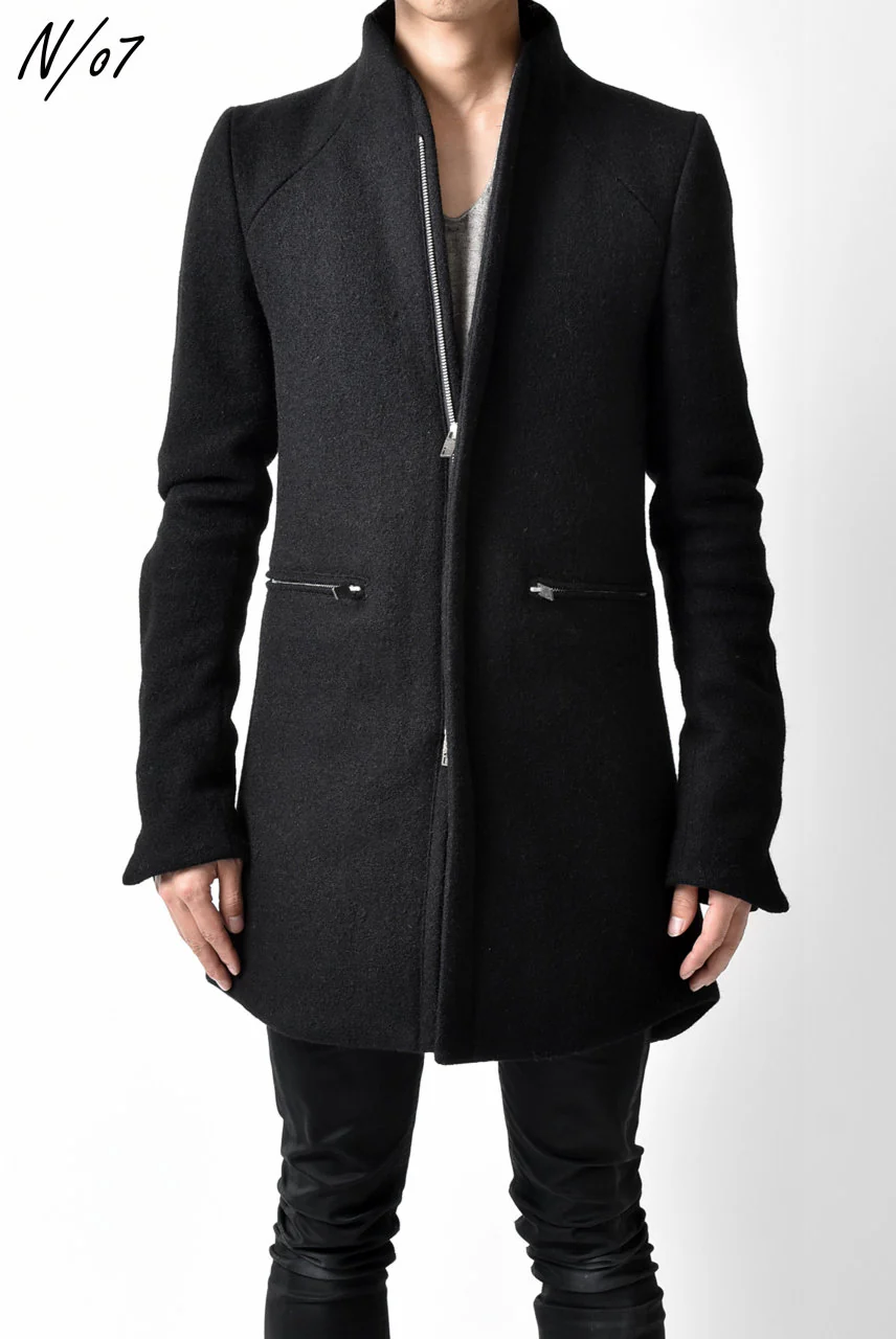 N/07 exclusive Padded Middle Coat / Wool Double-weave (DOUBLE BLACK) - Image 24