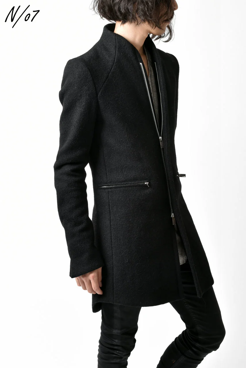 N/07 exclusive Padded Middle Coat / Wool Double-weave (DOUBLE BLACK) - Image 38