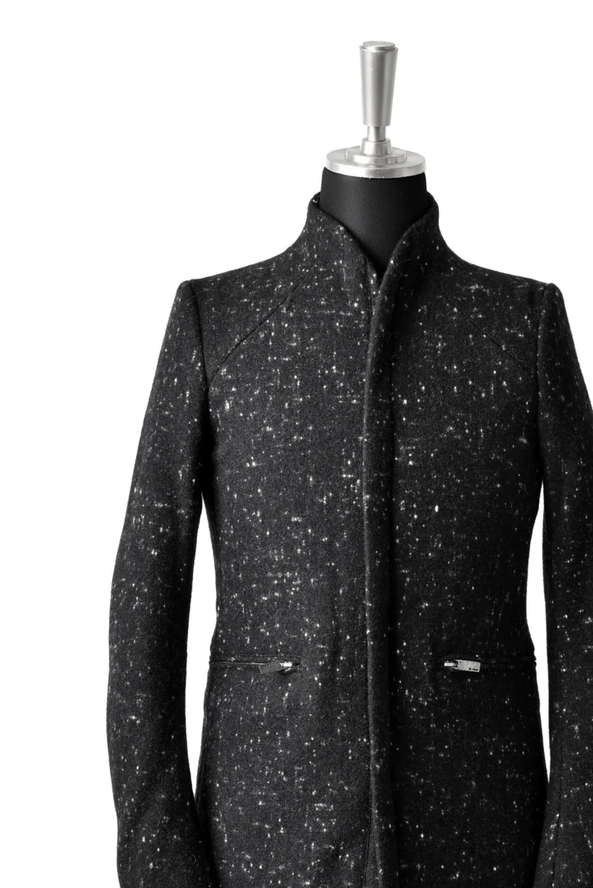 N/07 exclusive Padded Middle Coat / Wool Double-weave (SNOW BLACK) - Image 15