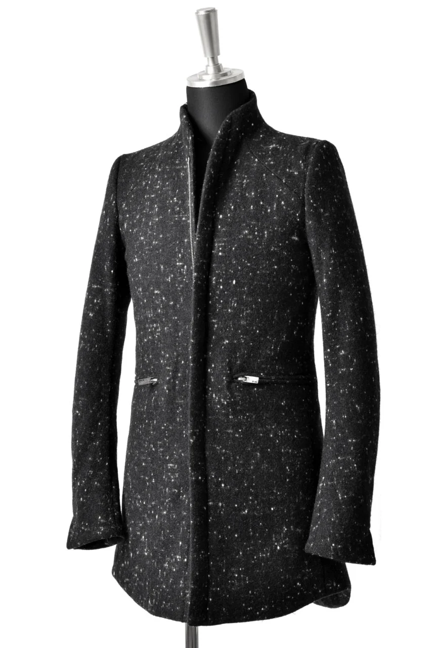 N/07 exclusive Padded Middle Coat / Wool Double-weave (SNOW BLACK) - Image 2
