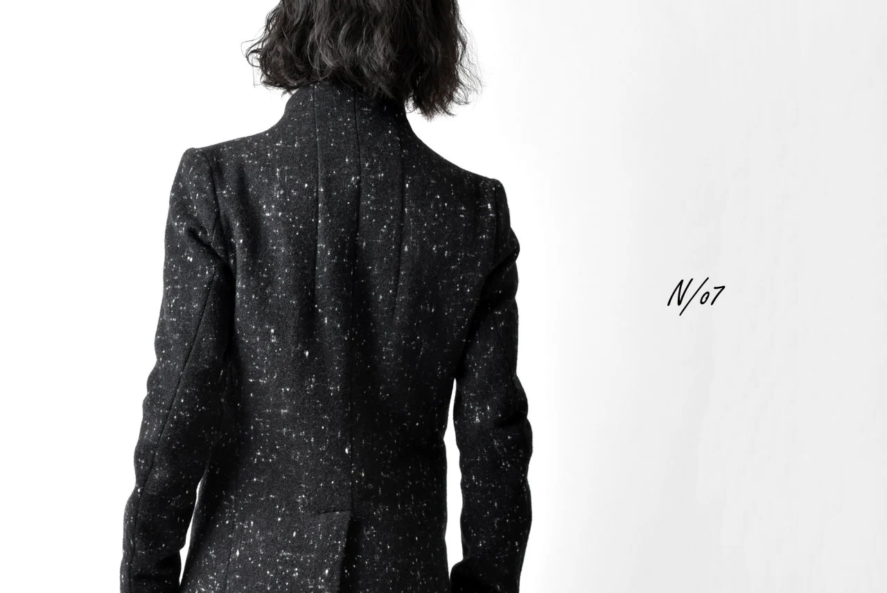 N/07 exclusive Padded Middle Coat / Wool Double-weave (SNOW BLACK) - Image 29