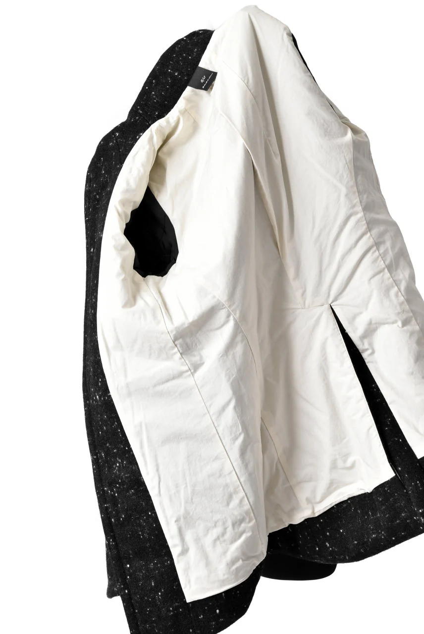 N/07 exclusive Padded Middle Coat / Wool Double-weave (SNOW BLACK) - Image 32