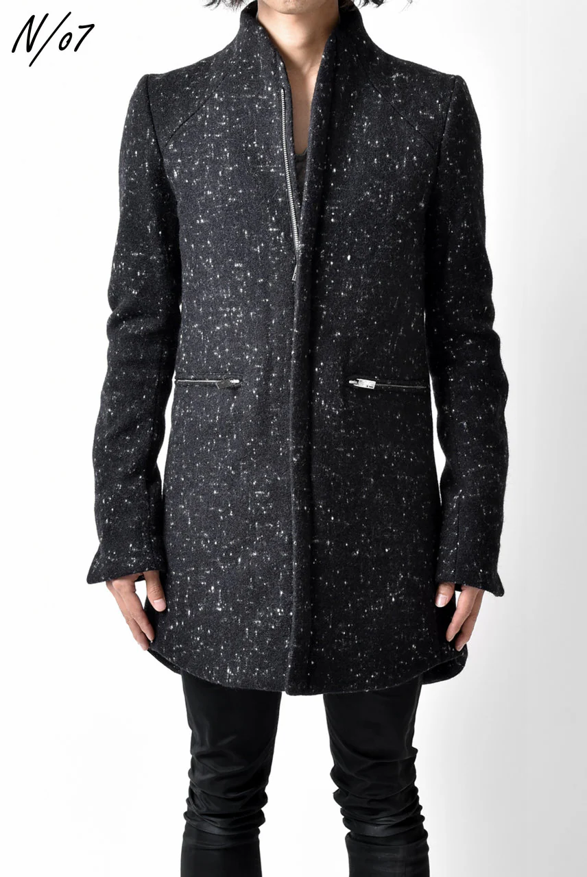 N/07 exclusive Padded Middle Coat / Wool Double-weave (SNOW BLACK) - Image 41