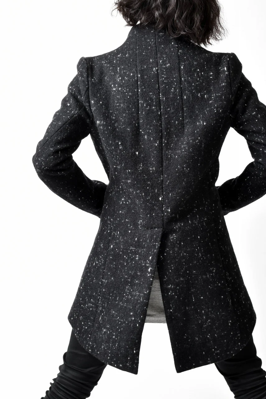 N/07 exclusive Padded Middle Coat / Wool Double-weave (SNOW BLACK) - Image 45