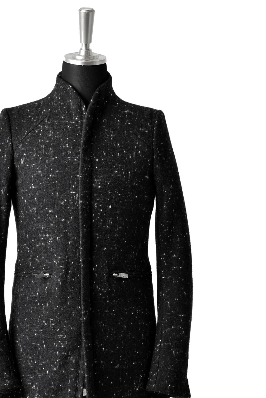 N/07 exclusive Padded Middle Coat / Wool Double-weave (SNOW BLACK) - Image 7