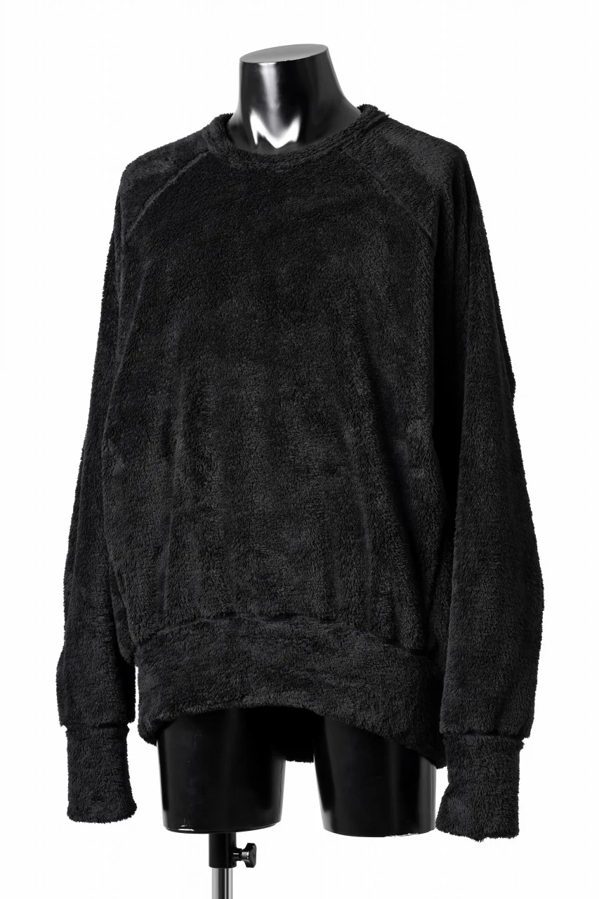 N/07 exclusive RAGLAN SLEEVE TOPS / SOFTY BOA FLEECE (BLACK) - Image 2