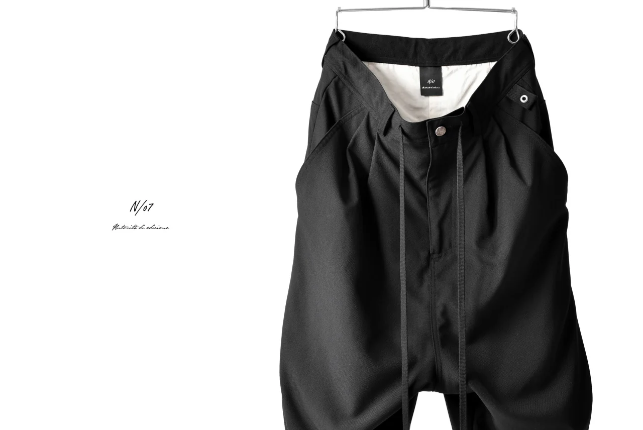 N/07 exclusive Three Dimensional Wide Pants Tuck/Dart Detail (BLACK) - Image 25