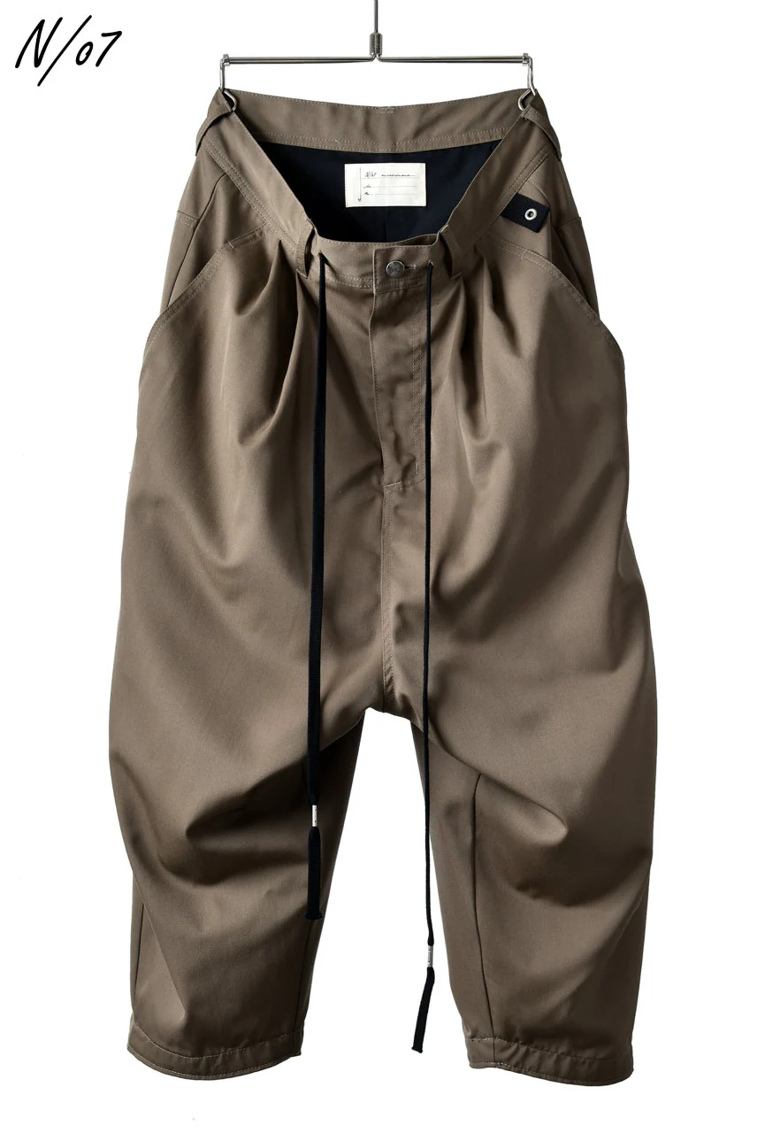 N/07 exclusive Three Dimensional Wide Pants Tuck/Dart Detail (DARK BEIGE)