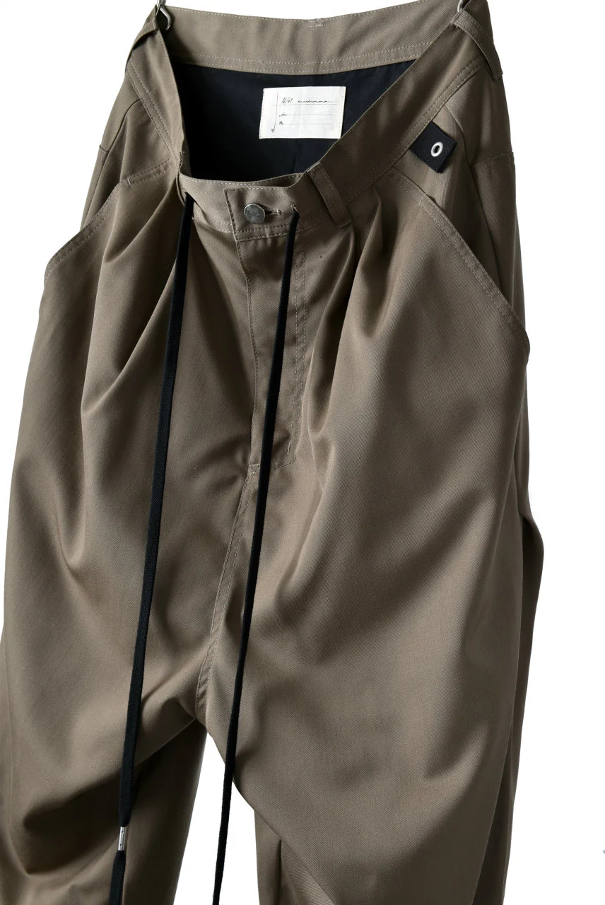 N/07 exclusive Three Dimensional Wide Pants Tuck/Dart Detail (DARK BEIGE) - Image 5
