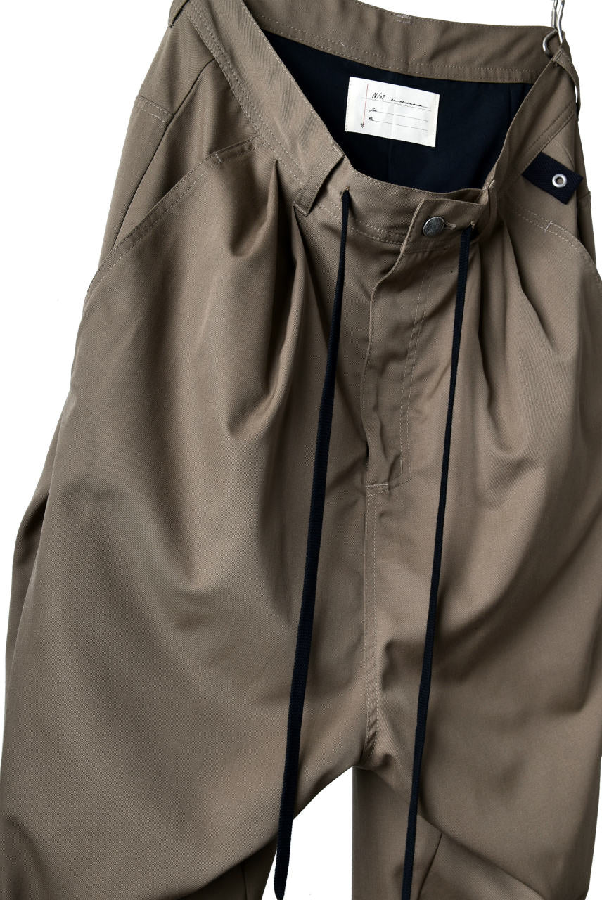 N/07 exclusive Three Dimensional Wide Pants Tuck/Dart Detail (DARK BEIGE) - Image 8
