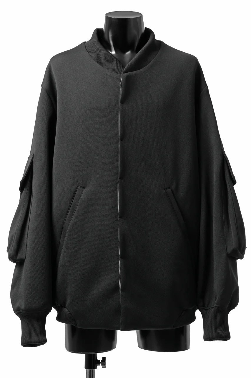 N/07 exclusive WIDE FLAP BOMBER JACKET / GAUDI SMOOTH JERSEY (BLACK)