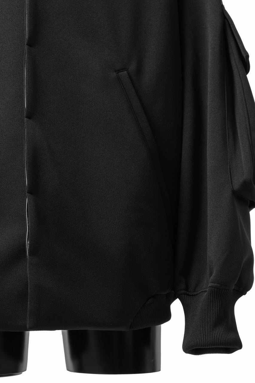 N/07 exclusive WIDE FLAP BOMBER JACKET / GAUDI SMOOTH JERSEY (BLACK) - Image 11