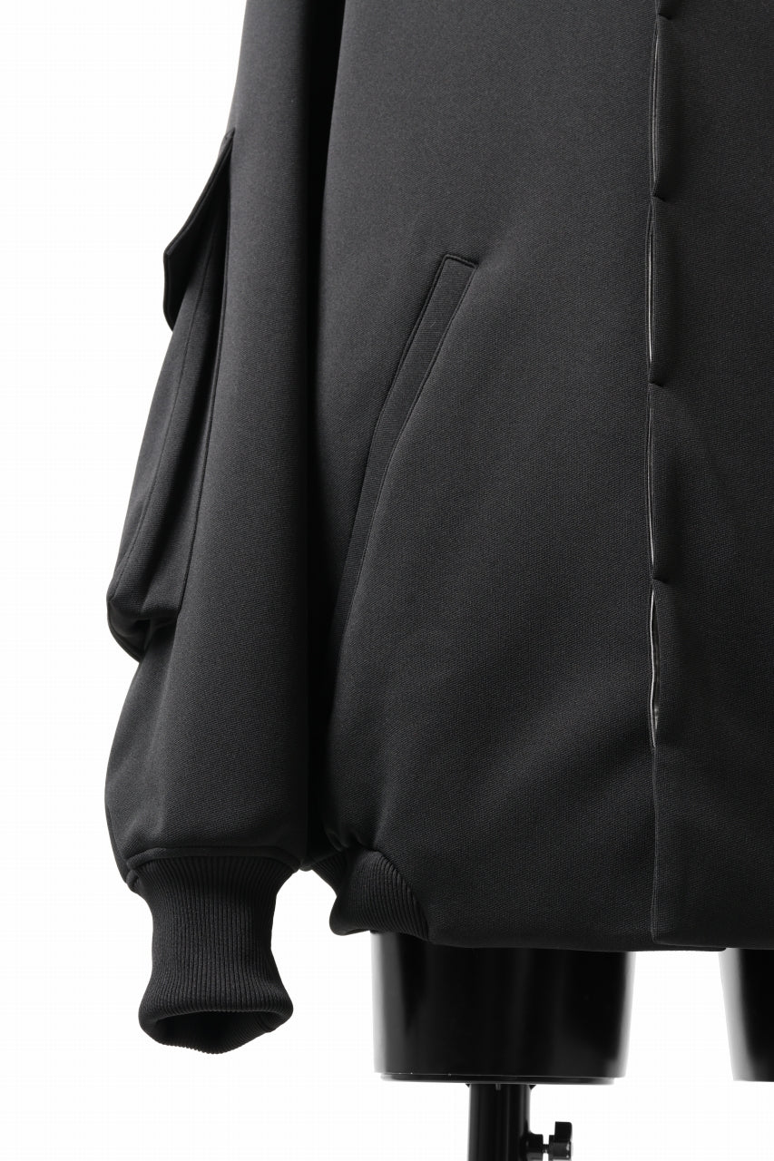 N/07 exclusive WIDE FLAP BOMBER JACKET / GAUDI SMOOTH JERSEY (BLACK) - Image 12