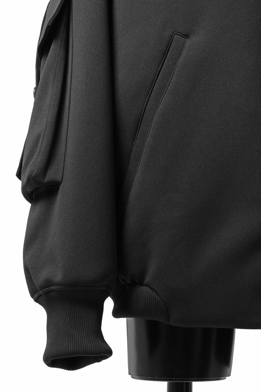 N/07 exclusive WIDE FLAP BOMBER JACKET / GAUDI SMOOTH JERSEY (BLACK) - Image 13