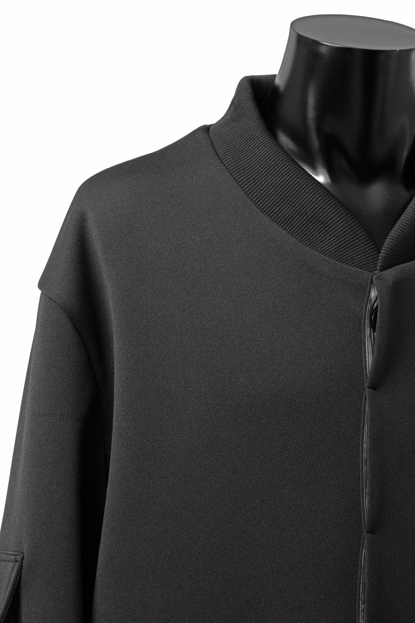 N/07 exclusive WIDE FLAP BOMBER JACKET / GAUDI SMOOTH JERSEY (BLACK) - Image 14
