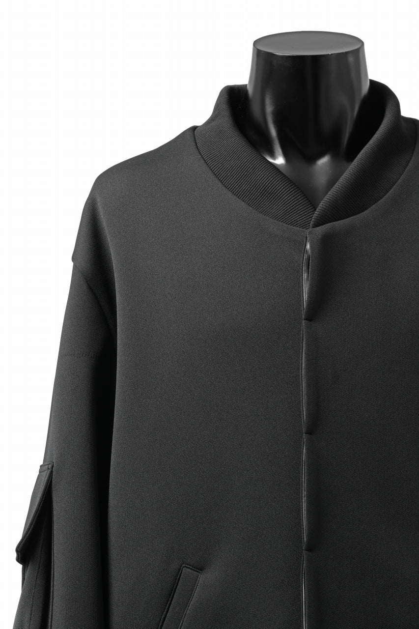 N/07 exclusive WIDE FLAP BOMBER JACKET / GAUDI SMOOTH JERSEY (BLACK) - Image 16