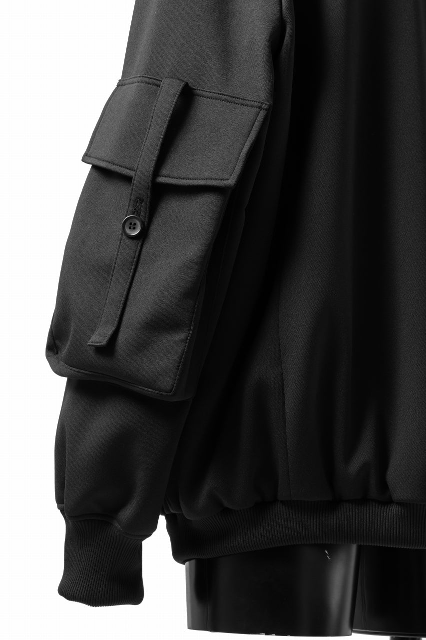 N/07 exclusive WIDE FLAP BOMBER JACKET / GAUDI SMOOTH JERSEY (BLACK) - Image 17