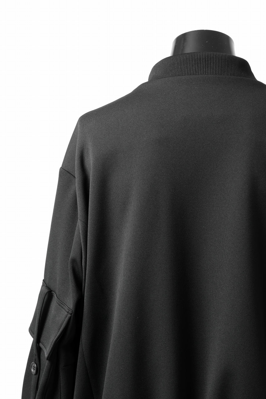N/07 exclusive WIDE FLAP BOMBER JACKET / GAUDI SMOOTH JERSEY (BLACK) - Image 18