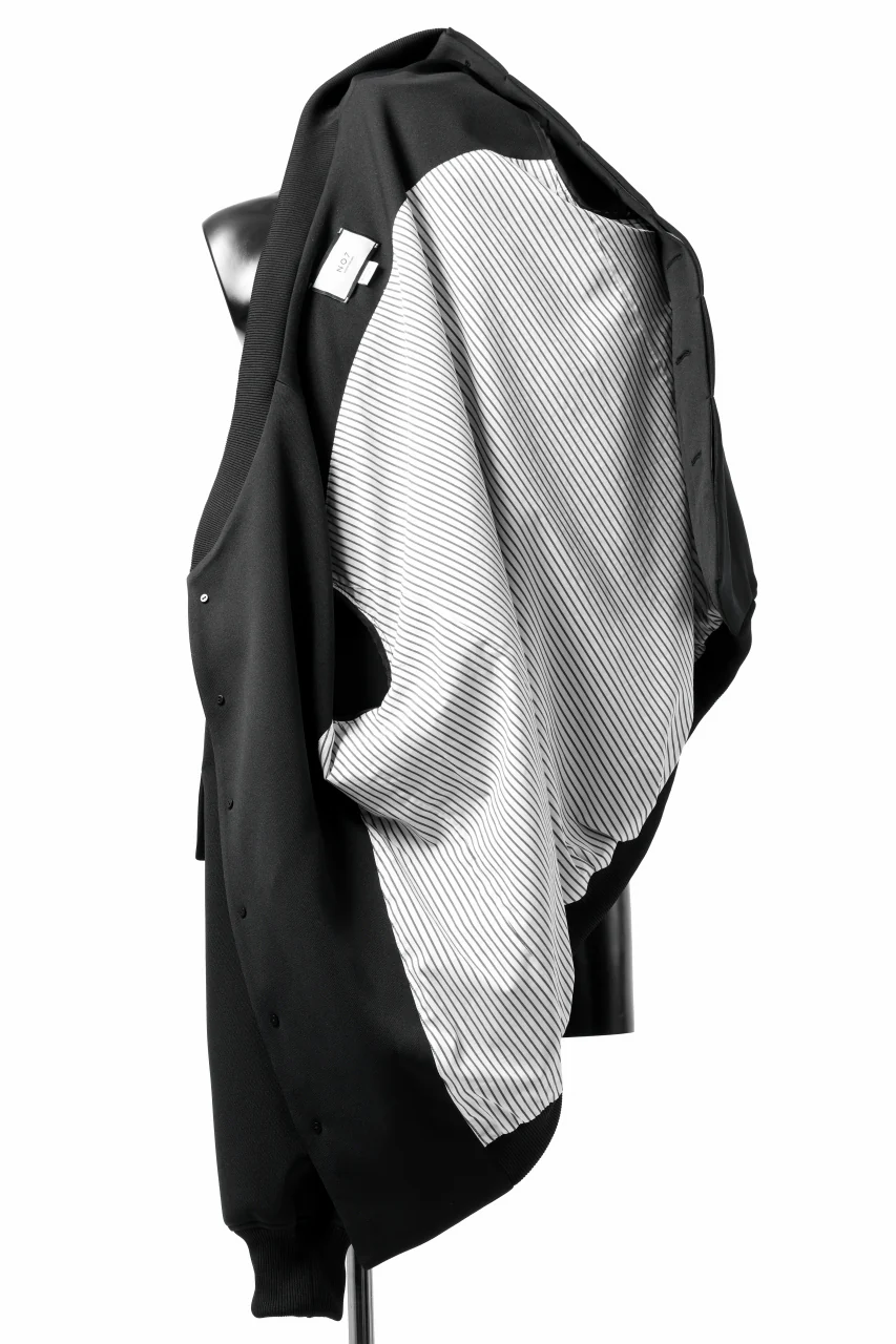 N/07 exclusive WIDE FLAP BOMBER JACKET / GAUDI SMOOTH JERSEY (BLACK) - Image 19