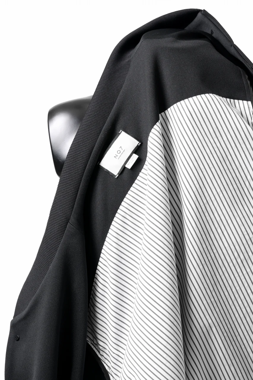 N/07 exclusive WIDE FLAP BOMBER JACKET / GAUDI SMOOTH JERSEY (BLACK) - Image 20
