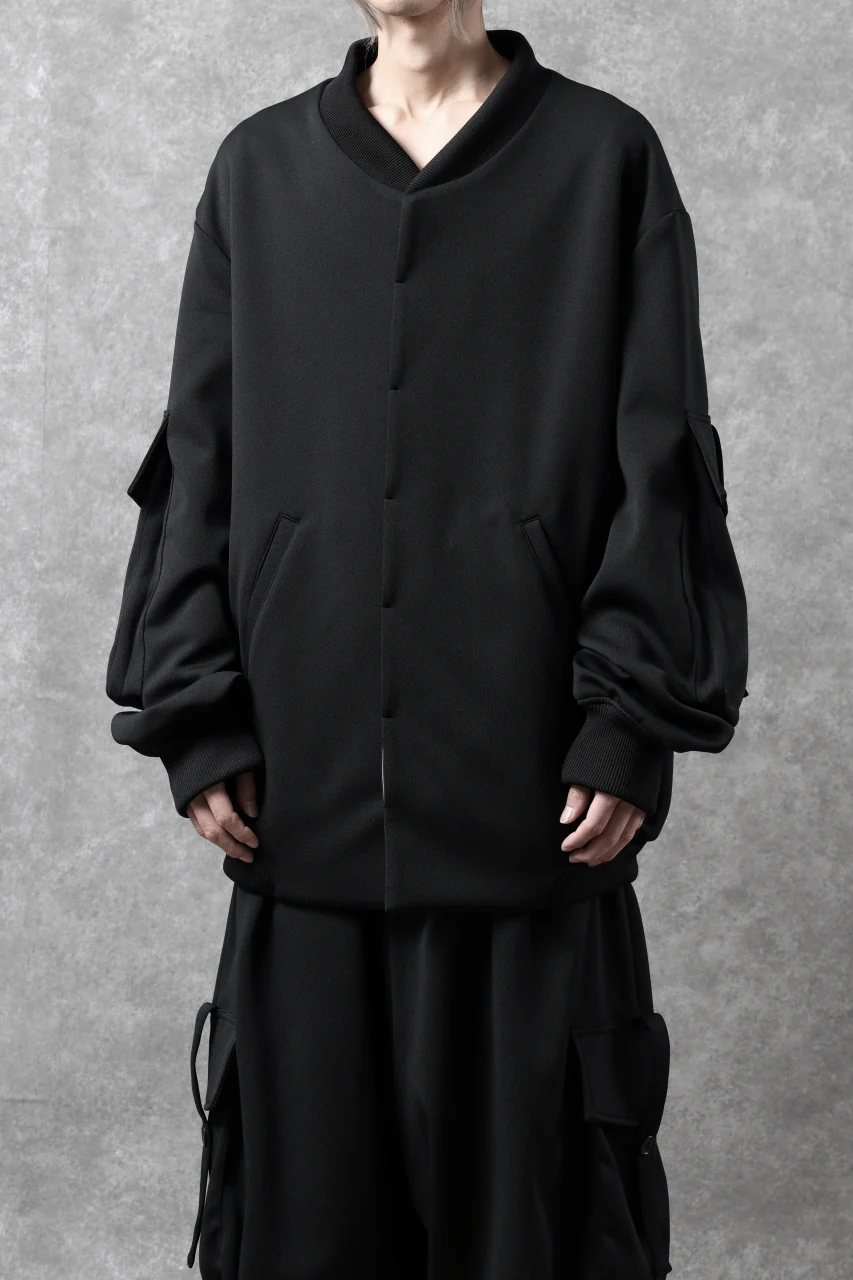 N/07 exclusive WIDE FLAP BOMBER JACKET / GAUDI SMOOTH JERSEY (BLACK) - Image 21