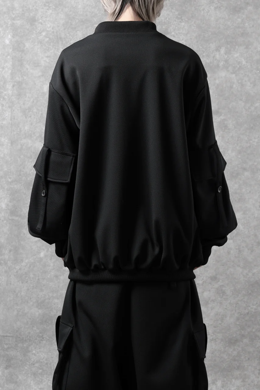N/07 exclusive WIDE FLAP BOMBER JACKET / GAUDI SMOOTH JERSEY (BLACK) - Image 22