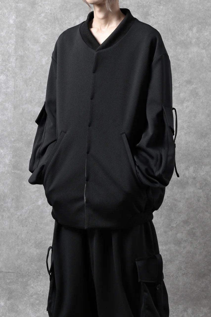 N/07 exclusive WIDE FLAP BOMBER JACKET / GAUDI SMOOTH JERSEY (BLACK) - Image 23