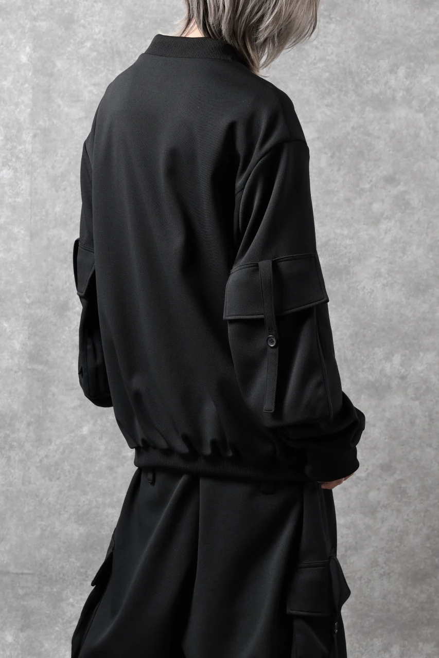 N/07 exclusive WIDE FLAP BOMBER JACKET / GAUDI SMOOTH JERSEY (BLACK) - Image 25