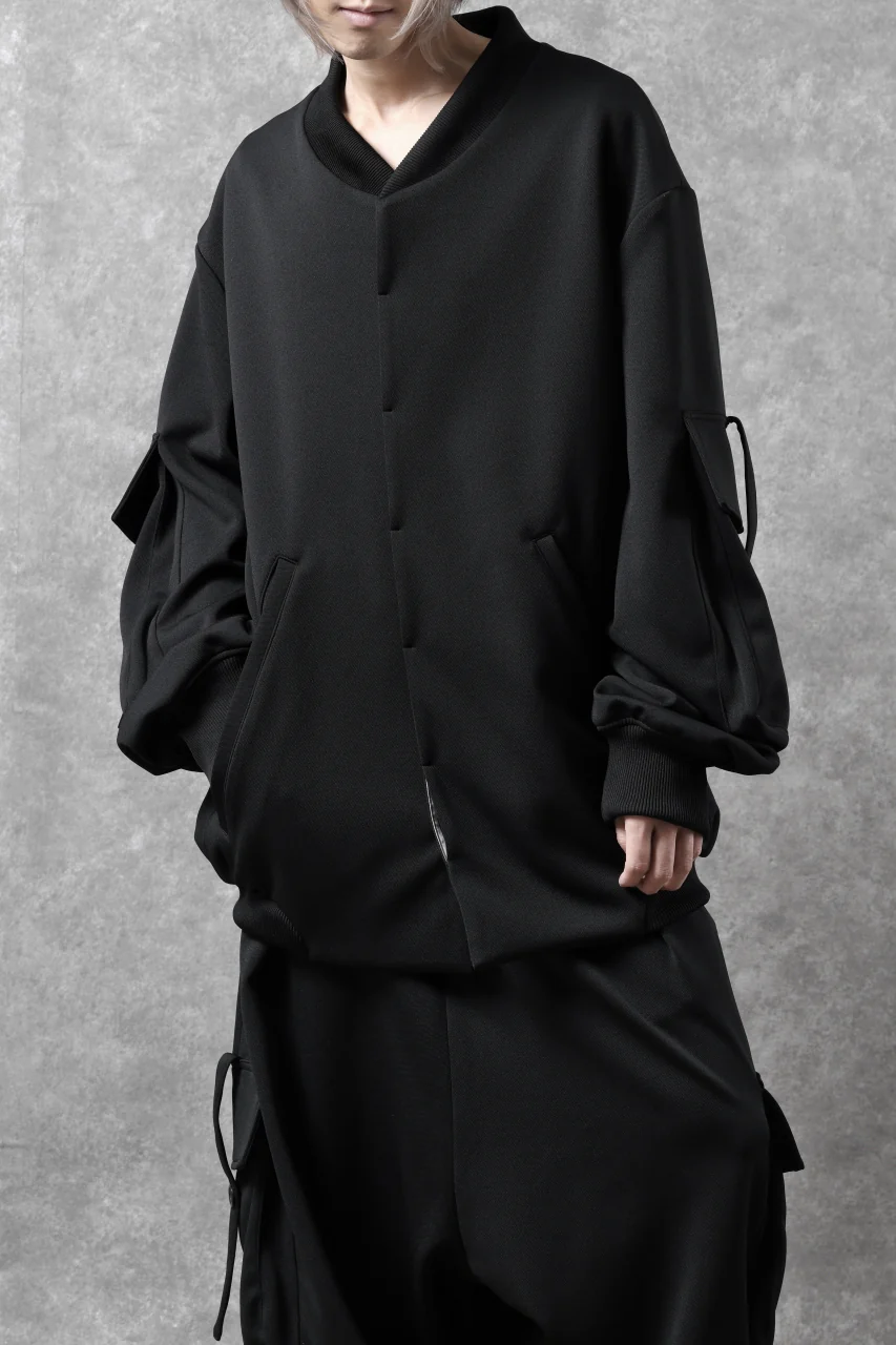 N/07 exclusive WIDE FLAP BOMBER JACKET / GAUDI SMOOTH JERSEY (BLACK) - Image 27