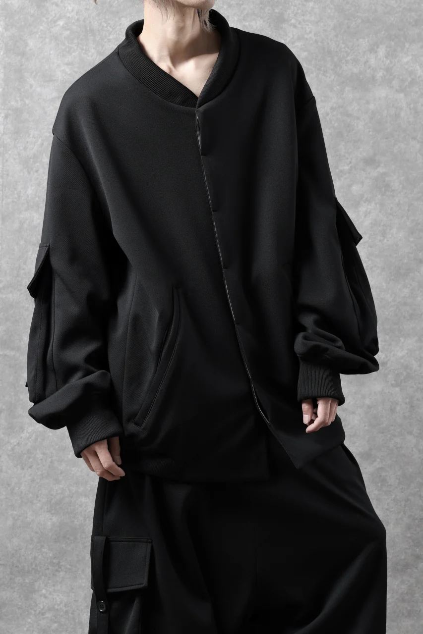 N/07 exclusive WIDE FLAP BOMBER JACKET / GAUDI SMOOTH JERSEY (BLACK) - Image 29