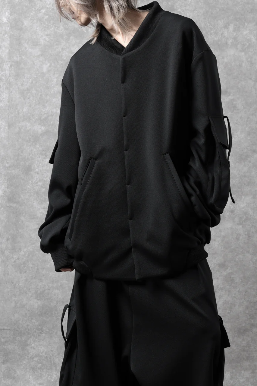 N/07 exclusive WIDE FLAP BOMBER JACKET / GAUDI SMOOTH JERSEY (BLACK) - Image 30