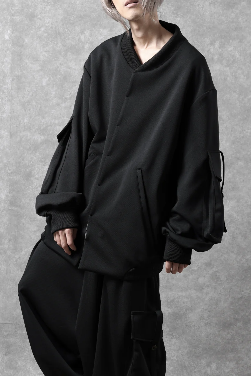 N/07 exclusive WIDE FLAP BOMBER JACKET / GAUDI SMOOTH JERSEY (BLACK) - Image 31
